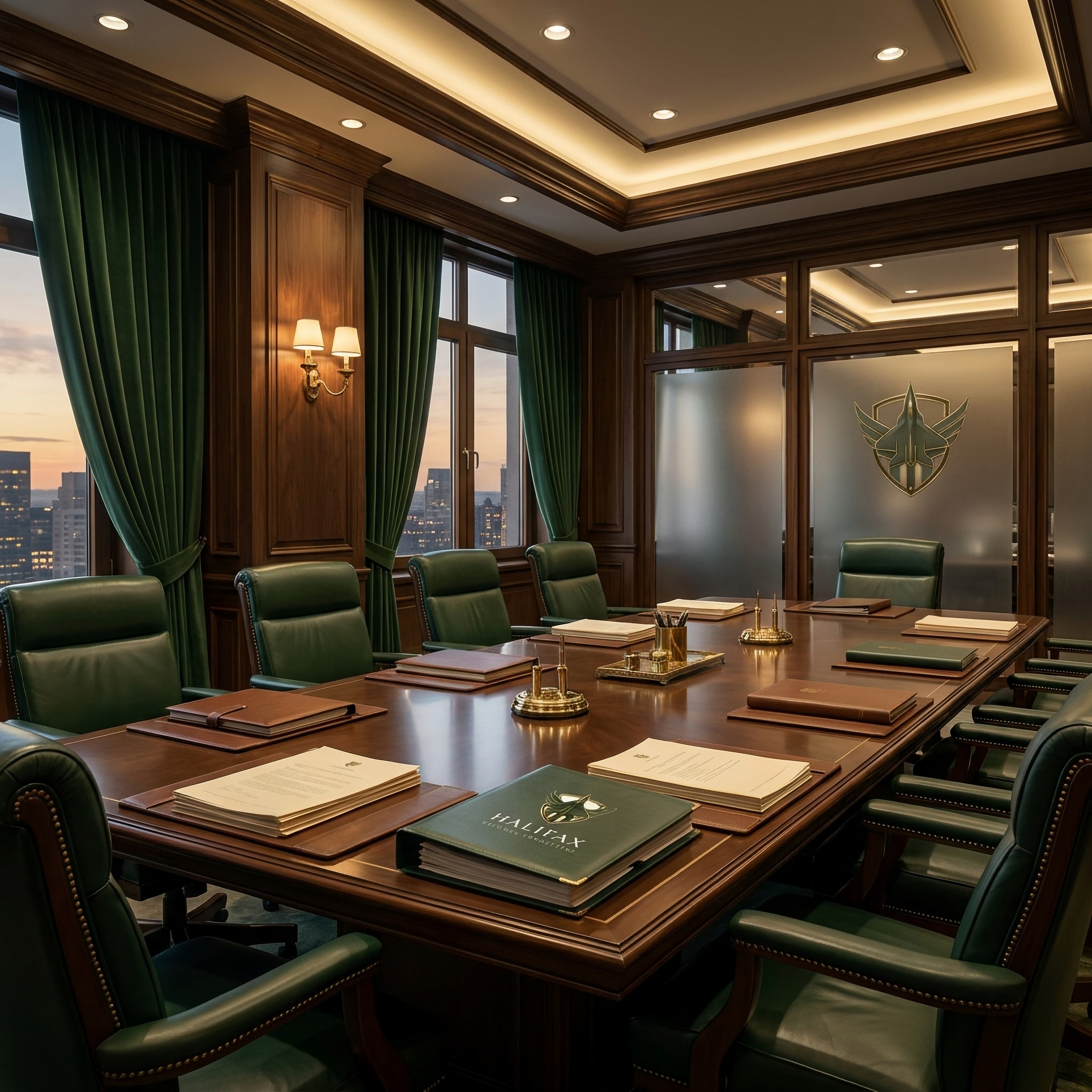Halifax Defence Consulting boardroom prepared for an advisory discussion.